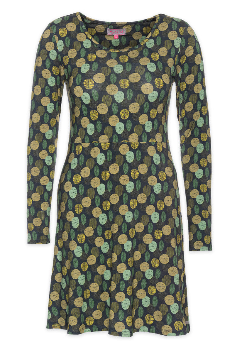 Locker geschnittenes Kleid mit ausgestelltem Rockteil - VD03W23