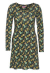 Locker geschnittenes Kleid mit ausgestelltem Rockteil - VD03W23