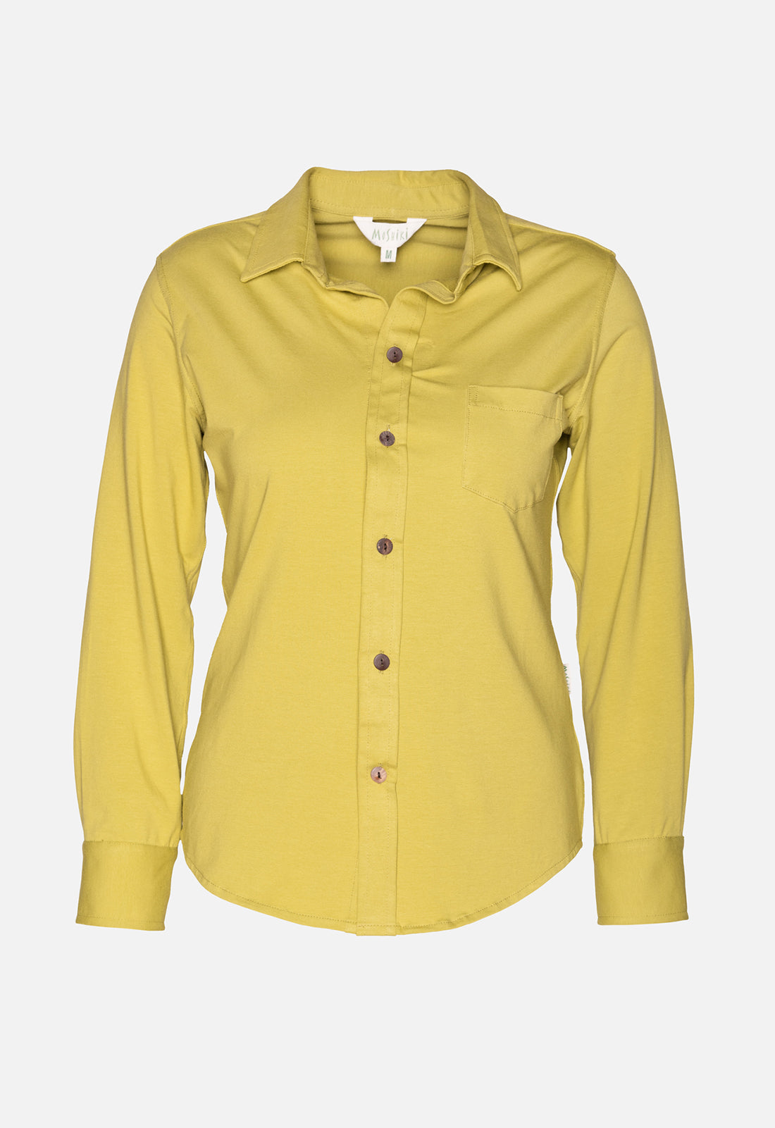 W25Blouse-G1 – Klassische Jerseybluse mit Knopfleiste – GOTS-zertifiziert