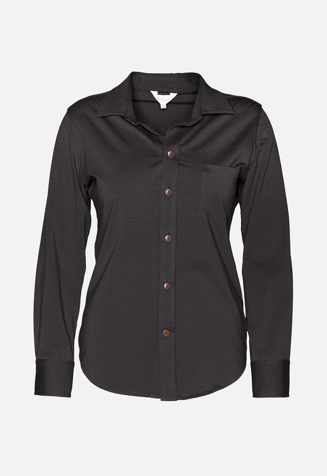 W25Blouse-G1 – Klassische Jerseybluse mit Knopfleiste – GOTS-zertifiziert