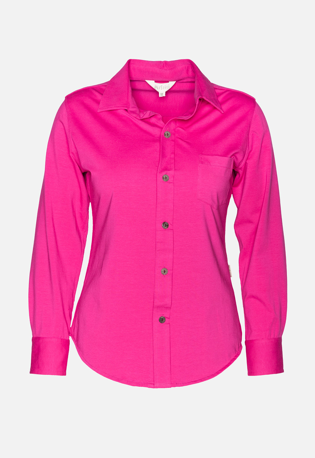 W25Blouse-G1 – Klassische Jerseybluse mit Knopfleiste – GOTS-zertifiziert