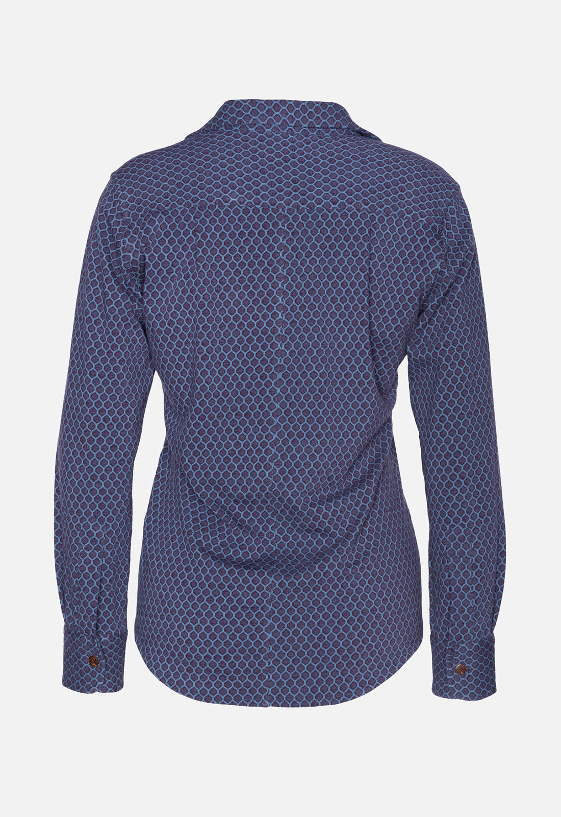 W25Blouse-G2 – Klassische Hemdbluse aus Bio-Stretch-Jacquard – GOTS-zertifiziert