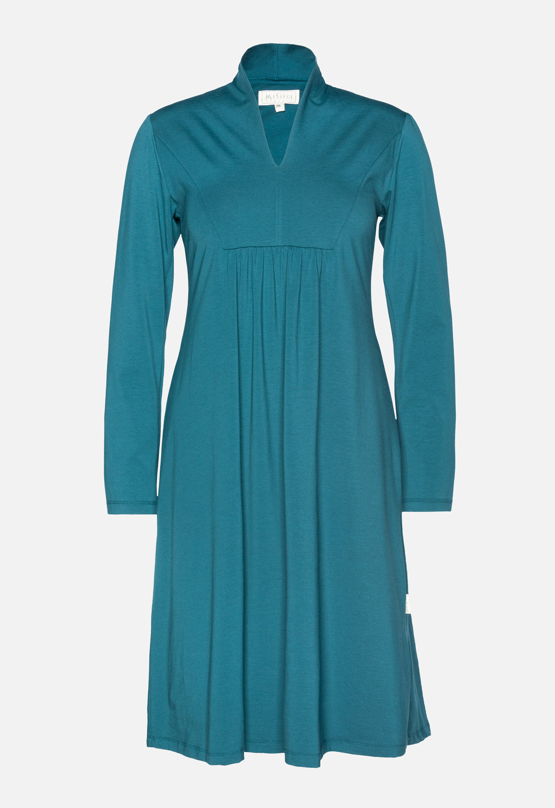 W25Dress-G1 – Feminines Jersey-Kleid mit V-Ausschnitt – GOTS-zertifiziert