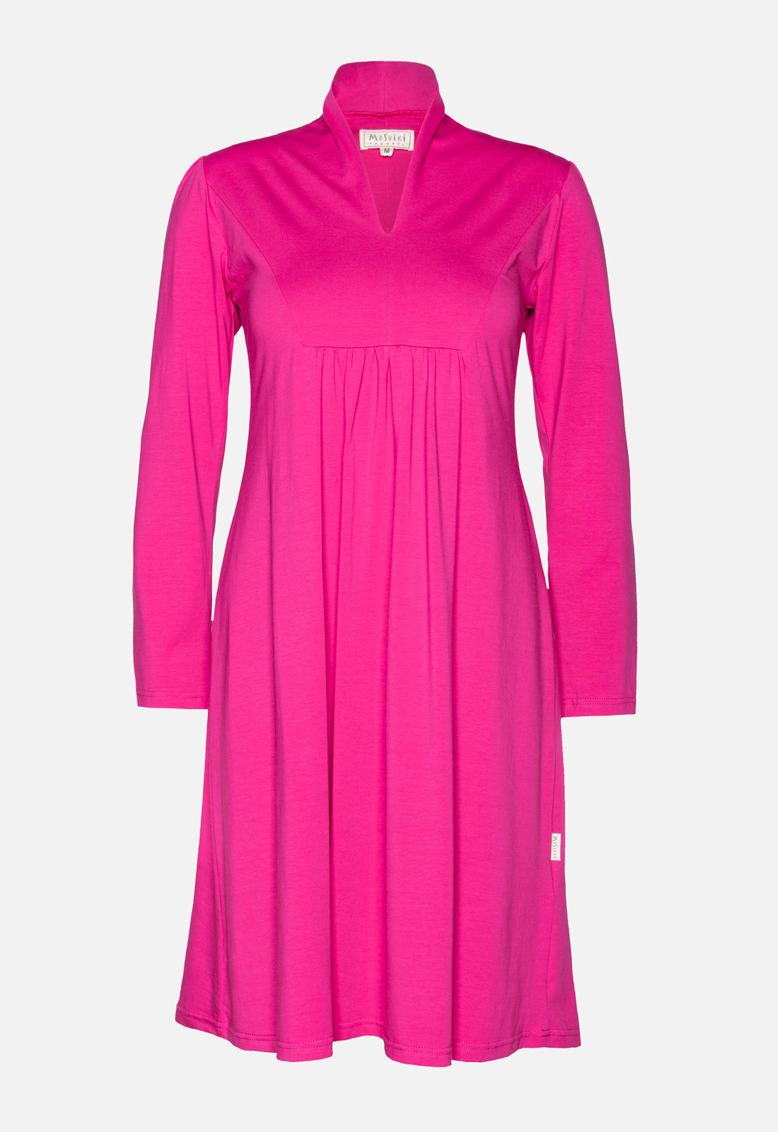 W25Dress-G1 – Feminines Jersey-Kleid mit V-Ausschnitt – GOTS-zertifiziert