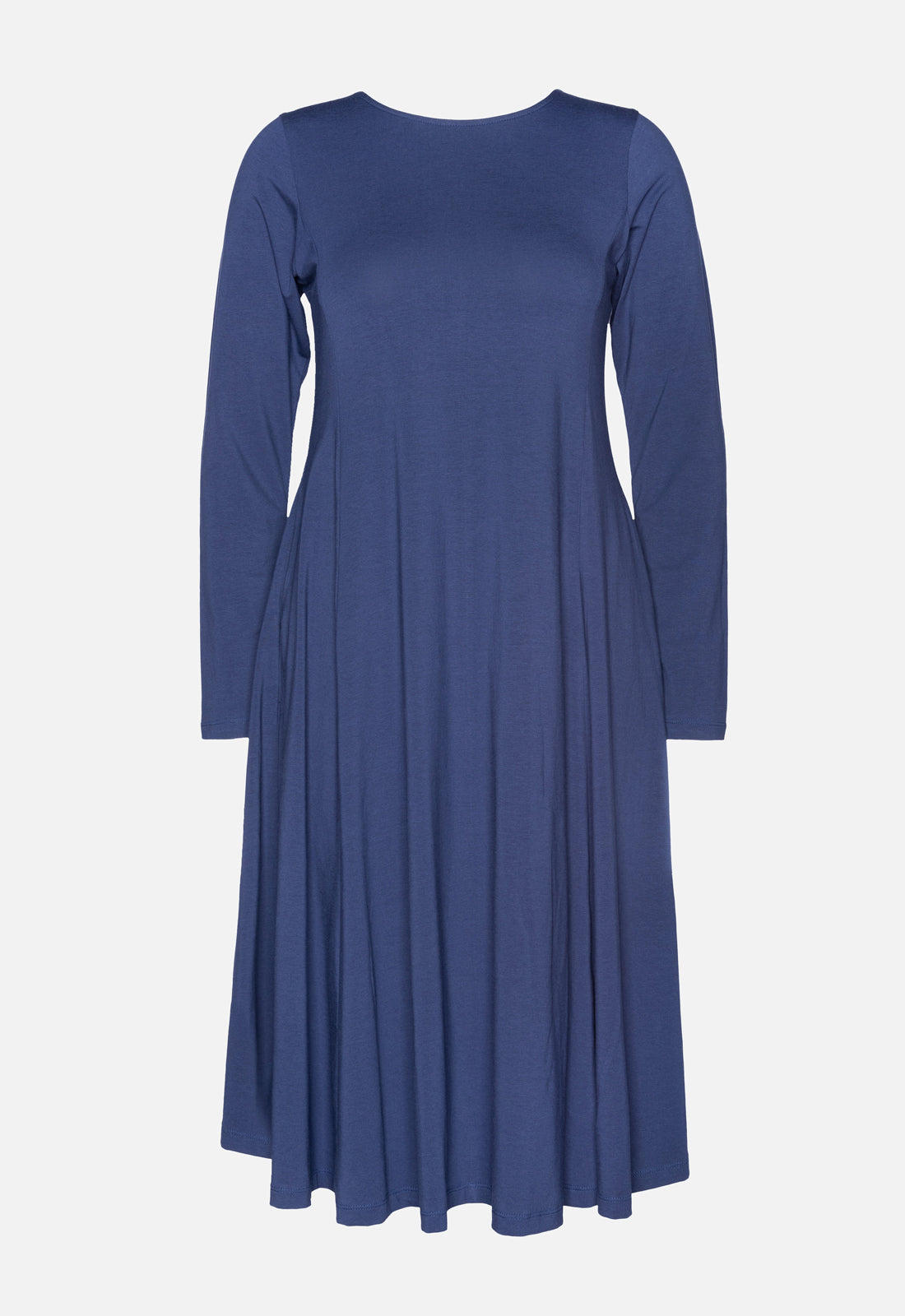 W25Dress-G2 –Langes Jersey-Kleid in A-Linie – GOTS-zertifiziert
