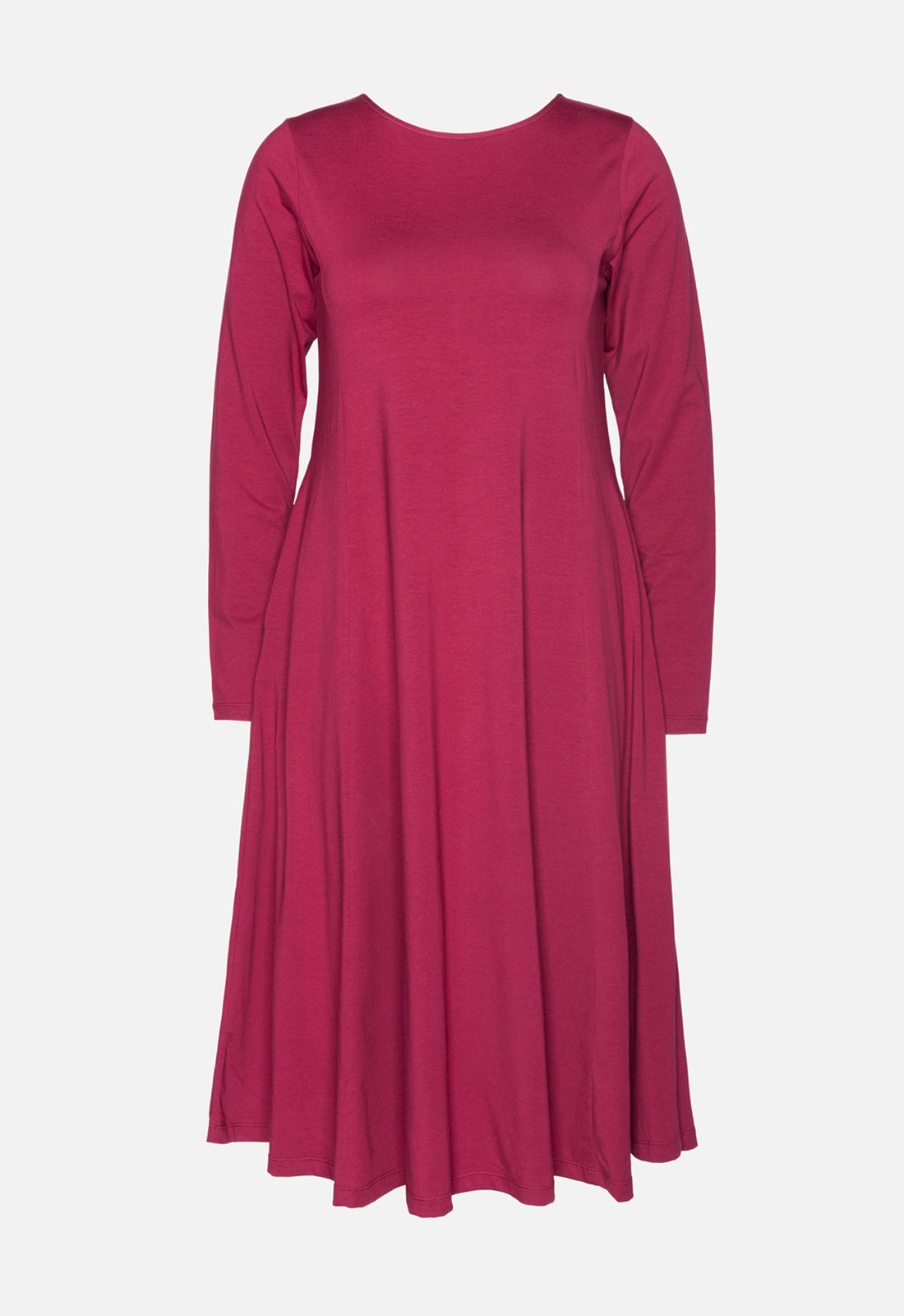 W25Dress-G2 –Langes Jersey-Kleid in A-Linie – GOTS-zertifiziert