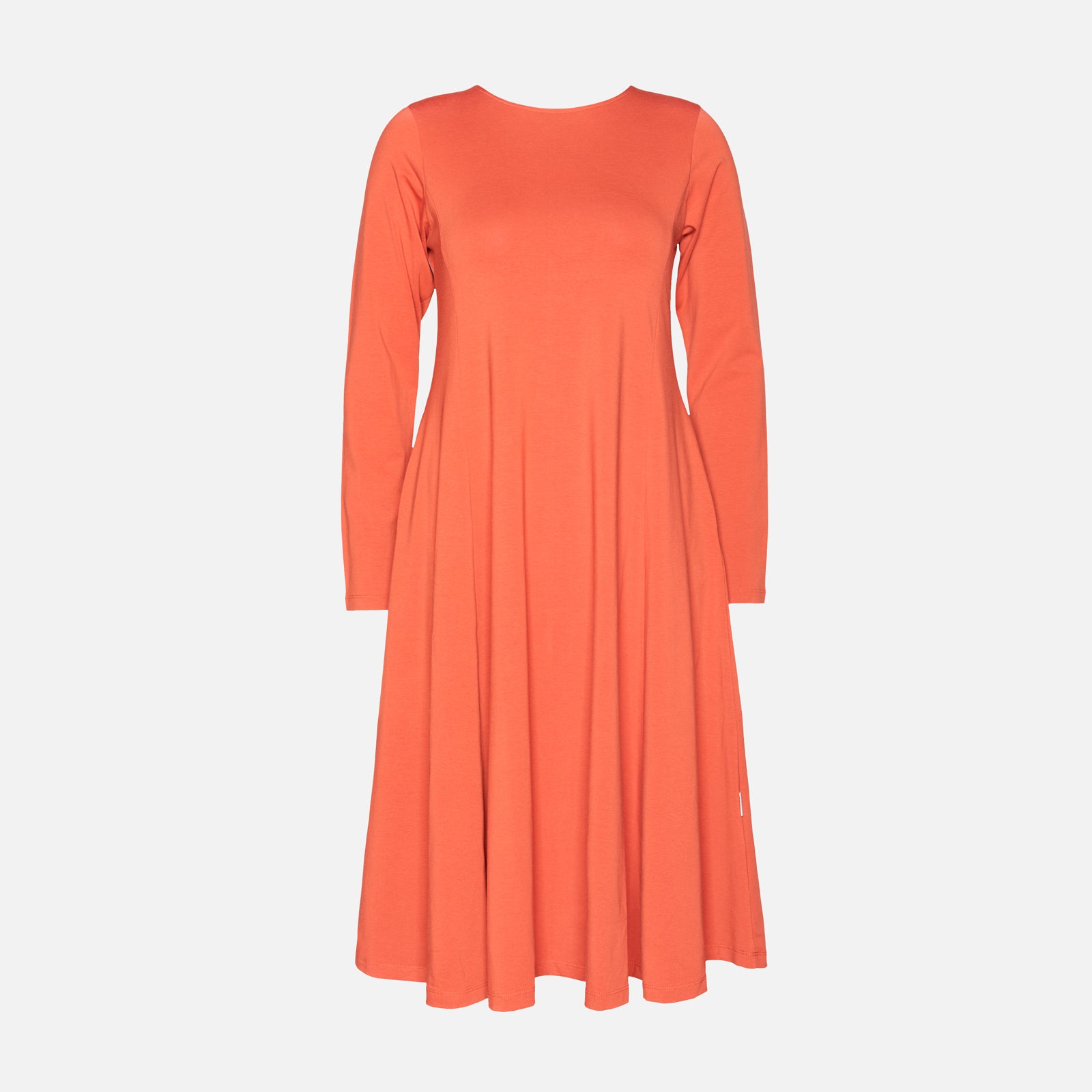 W25Dress-G2 –Langes Jersey-Kleid in A-Linie – GOTS-zertifiziert