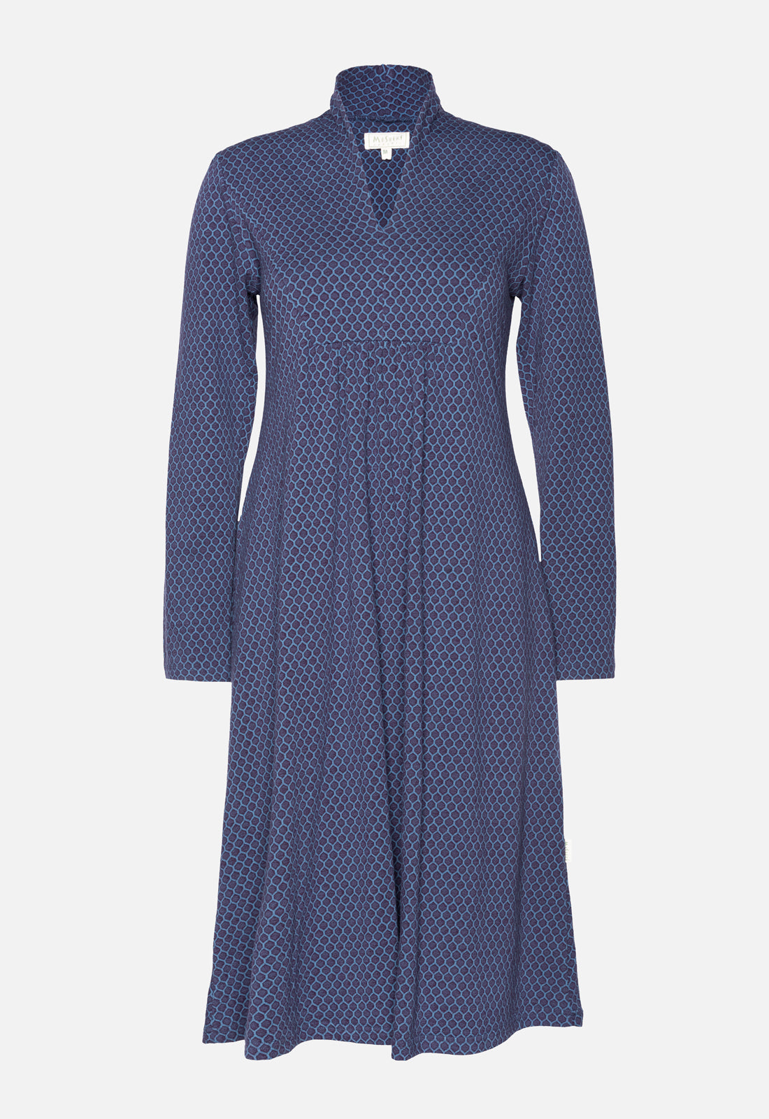 W25Dress-G4 – Kleid mit hohem Kragen & V-Ausschnitt – GOTS-zertifiziert