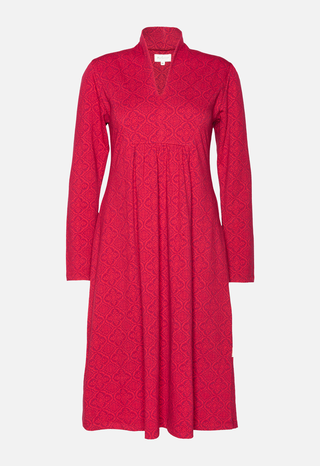 W25Dress-G4 – Kleid mit hohem Kragen & V-Ausschnitt – GOTS-zertifiziert