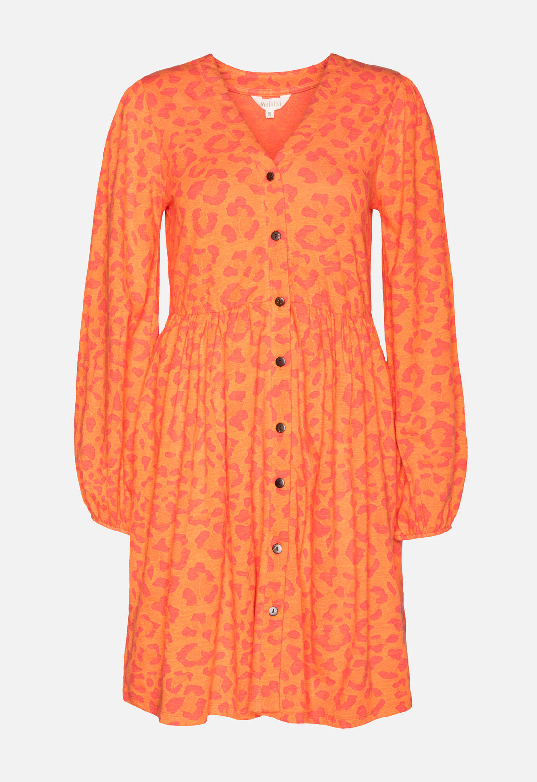 W25Dress-G8 – Klassisches Kleid mit Knopfleiste & V-Ausschnitt – GOTS-zertifiziert