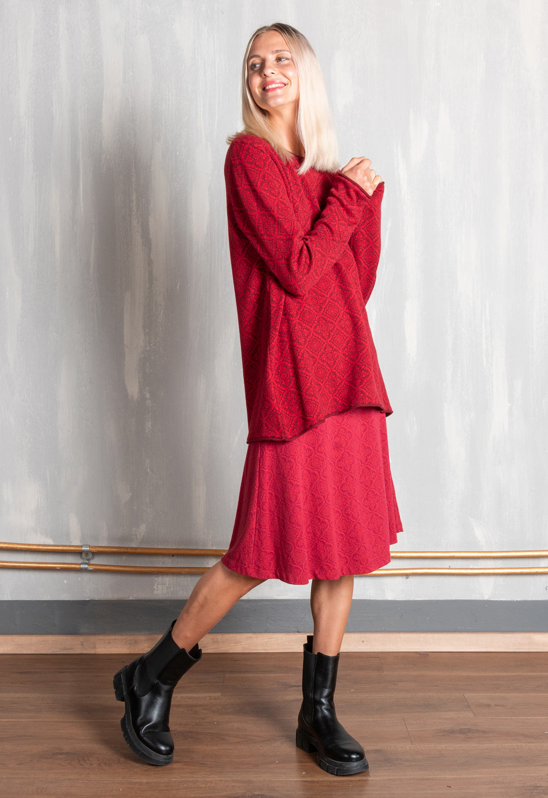 W25Skirt-G1 – Kurzer Jacquard-Rock aus Bio-Baumwolle – GOTS-zertifiziert