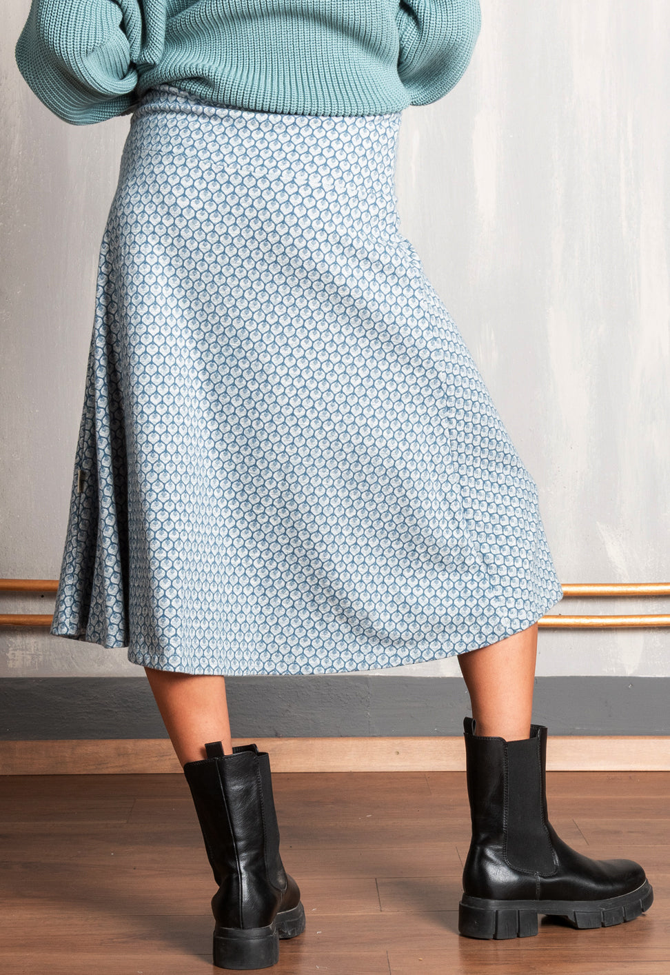 W25Skirt-G2 – Mittellanger Jacquard-Rock – GOTS-zertifiziert