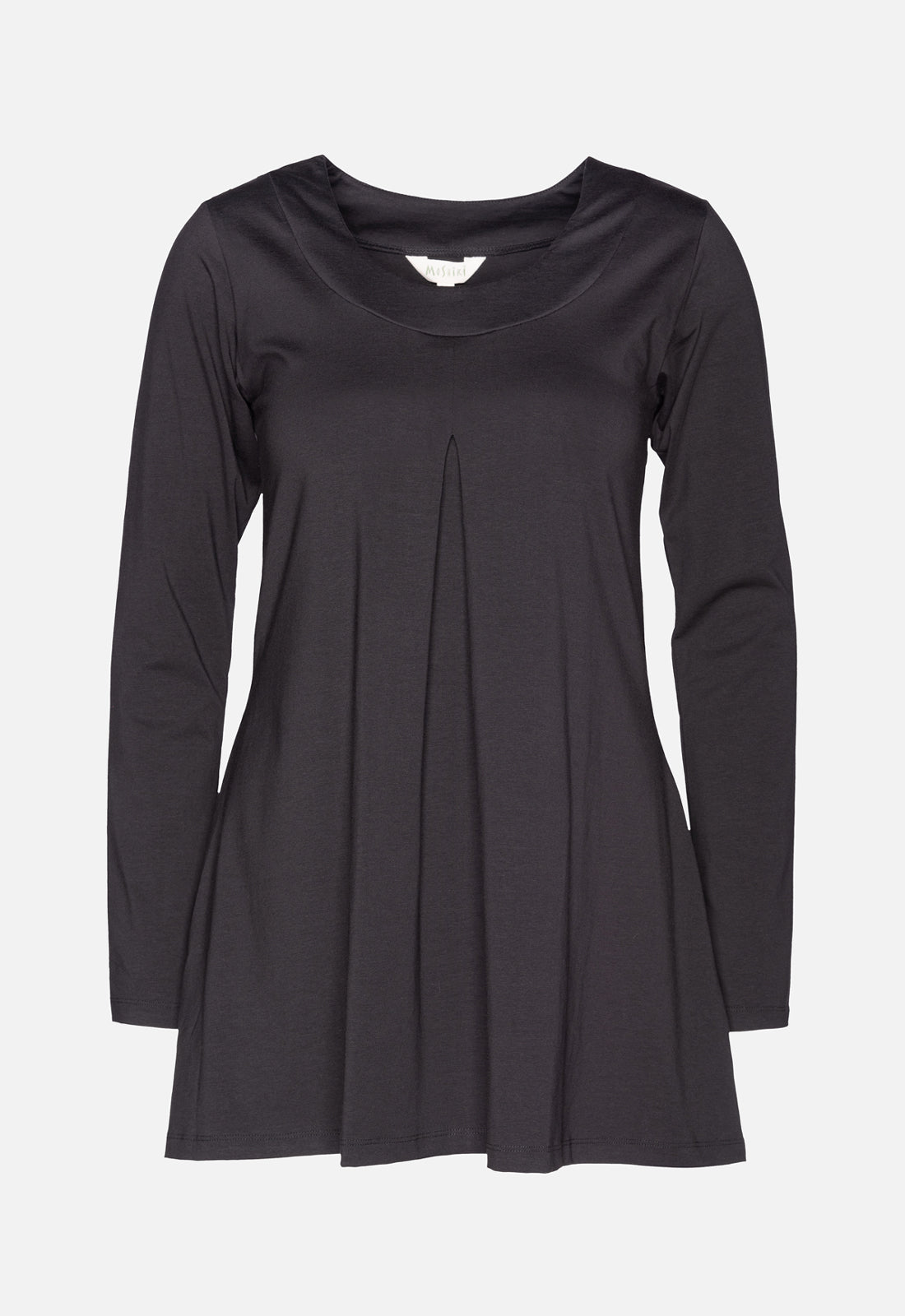 W25Top-G1 – Langes Jersey-Top mit Kellerfalte – GOTS-zertifiziert