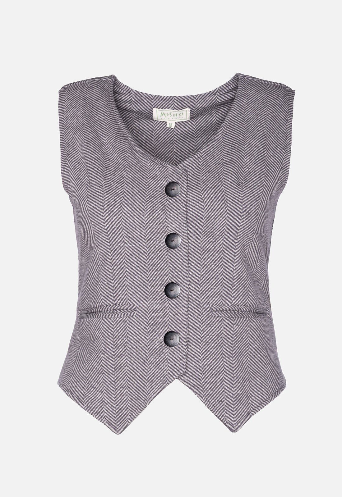 W25Vest-G1 – Klassische Weste aus Bio-Stretch-Jacquard – GOTS-zertifiziert