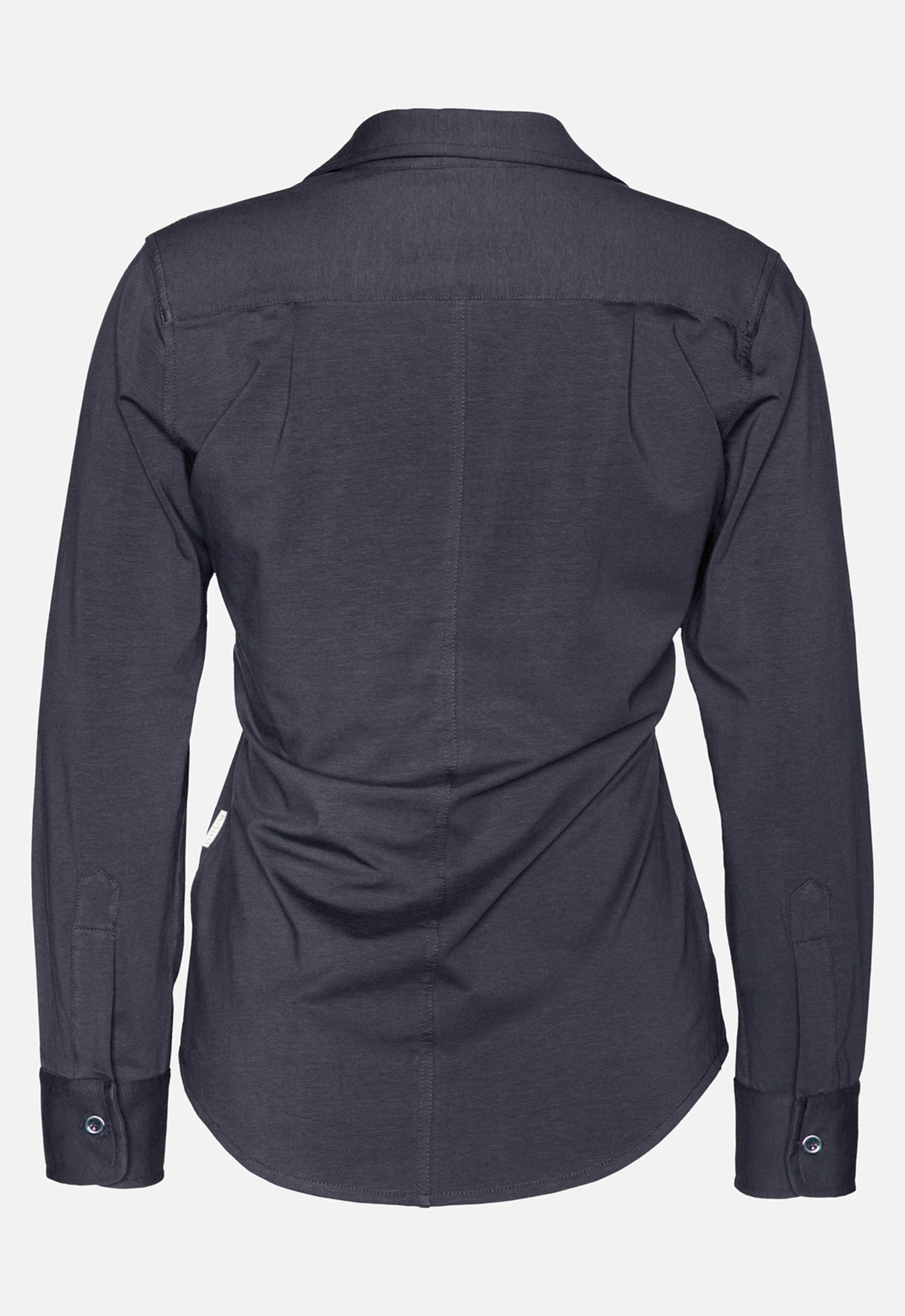 W26Blouse-G1 – Jerseybluse aus Bio-Baumwolle mit Kragen