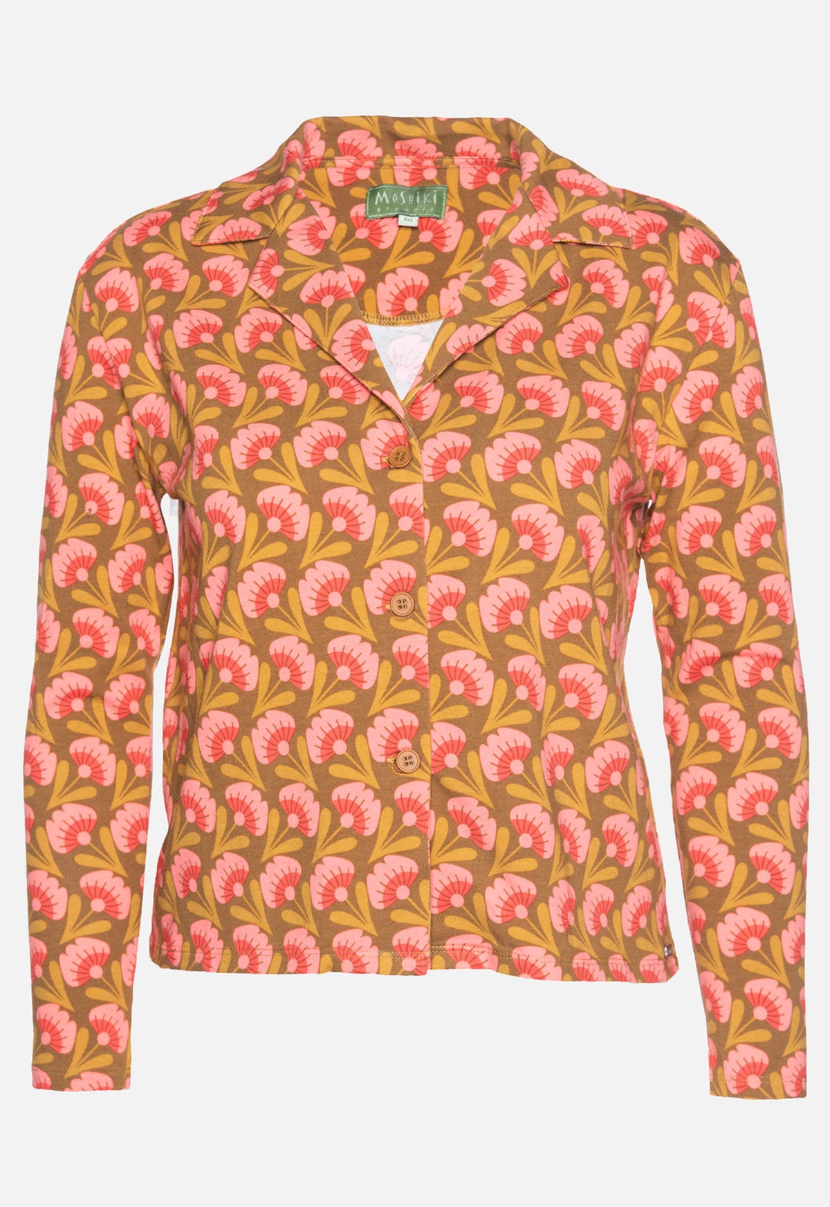 W26Blouse-OC4 – lockere Jerseybluse aus Bio-Baumwolle mit Reverskragen