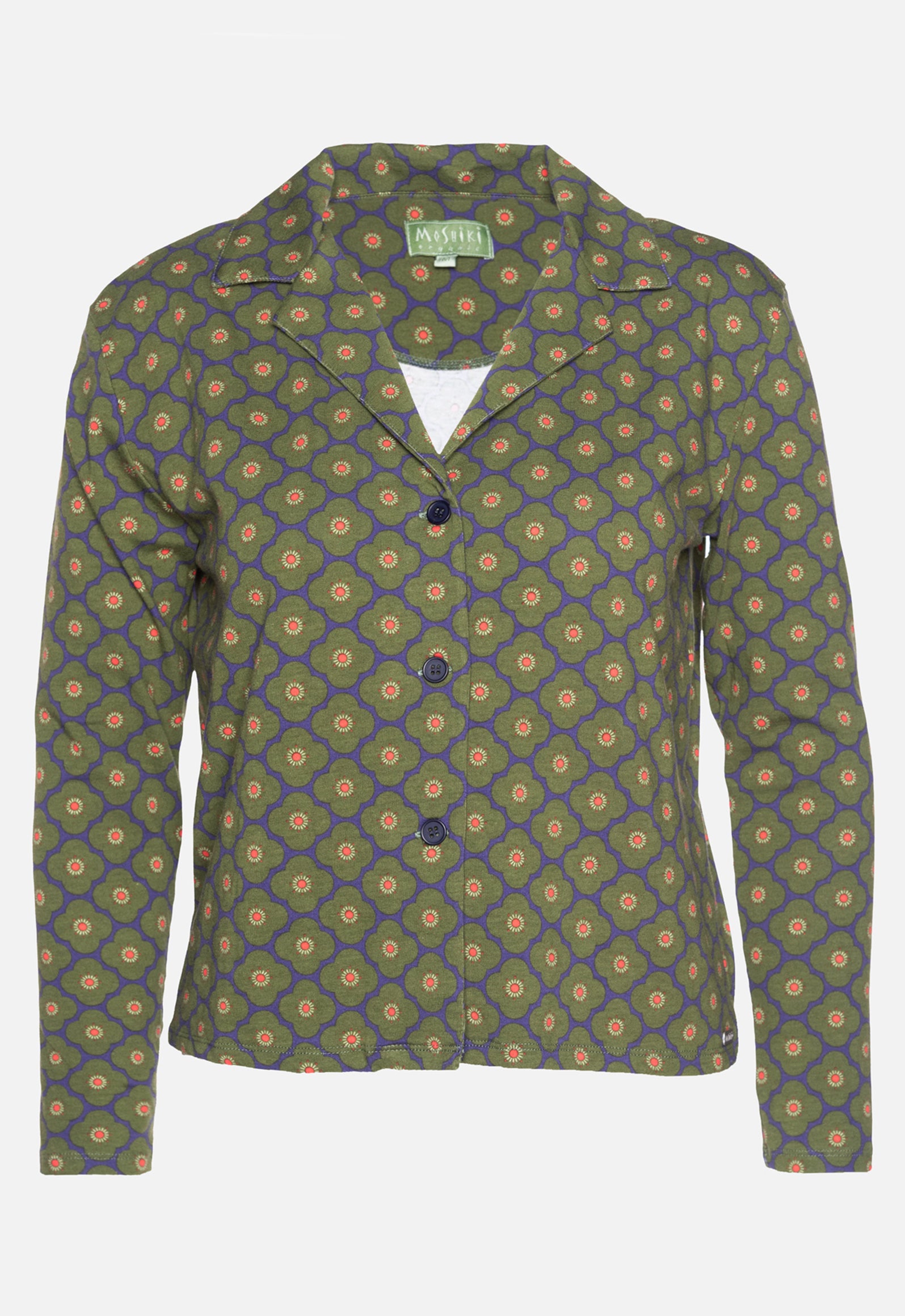 W26Blouse-OC4 – lockere Jerseybluse aus Bio-Baumwolle mit Reverskragen