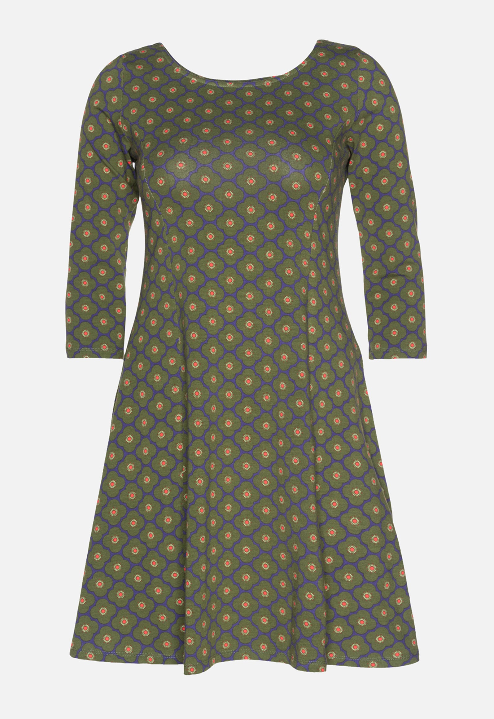 W26Dress-OC3 – ausgestelltes Bio-Baumwollkleid mit Prinzessnähten