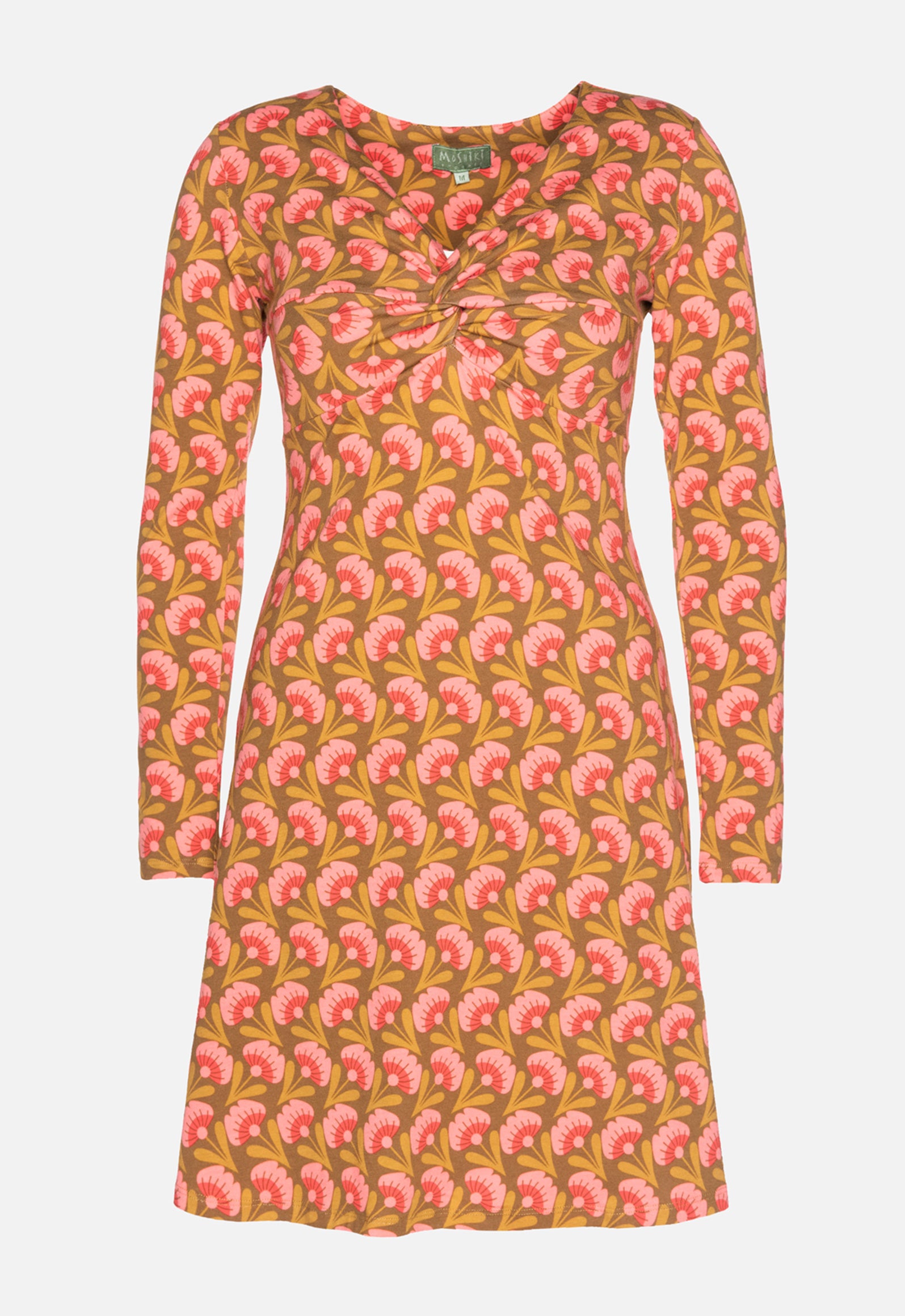 W26Dress-OC5 – Bio-Baumwollkleid mit gedrehtem Brustdetail