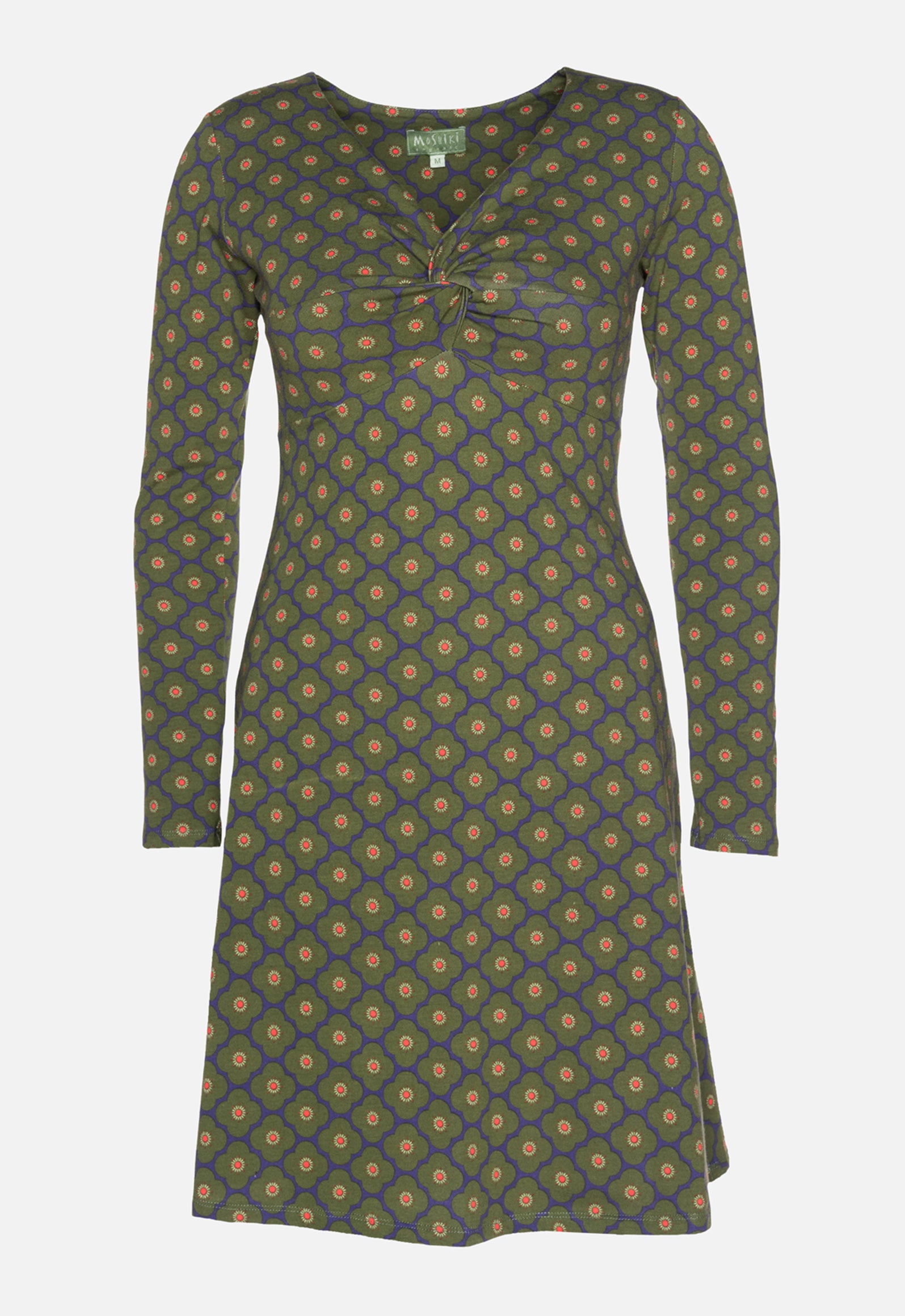 W26Dress-OC5 – Bio-Baumwollkleid mit gedrehtem Brustdetail