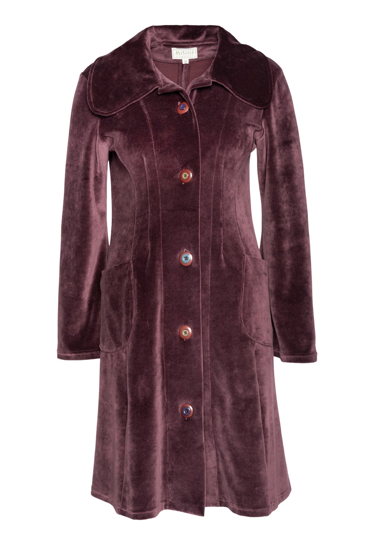 W26Jacket-G2 – Lange Samtjacke aus GOTS Bio-Baumwolle
