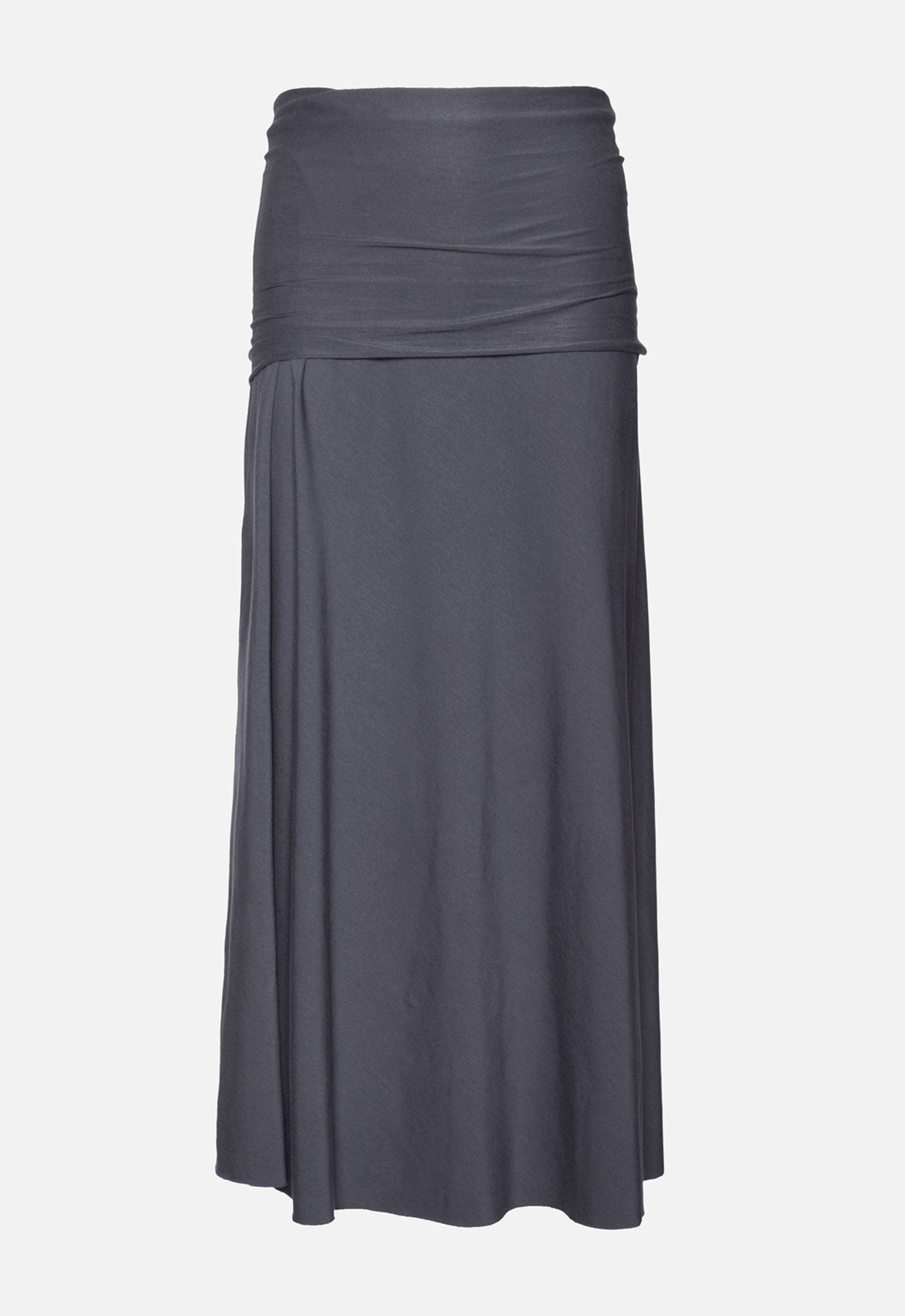 W26Skirt-G1 – Langer Jerseyrock mit variablem Faltbund