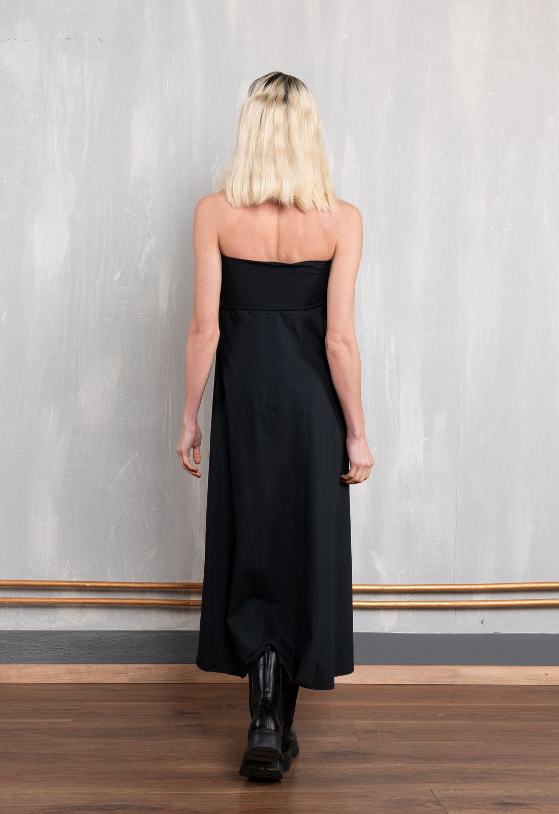 W26Skirt-G1 – Langer Jerseyrock mit variablem Faltbund