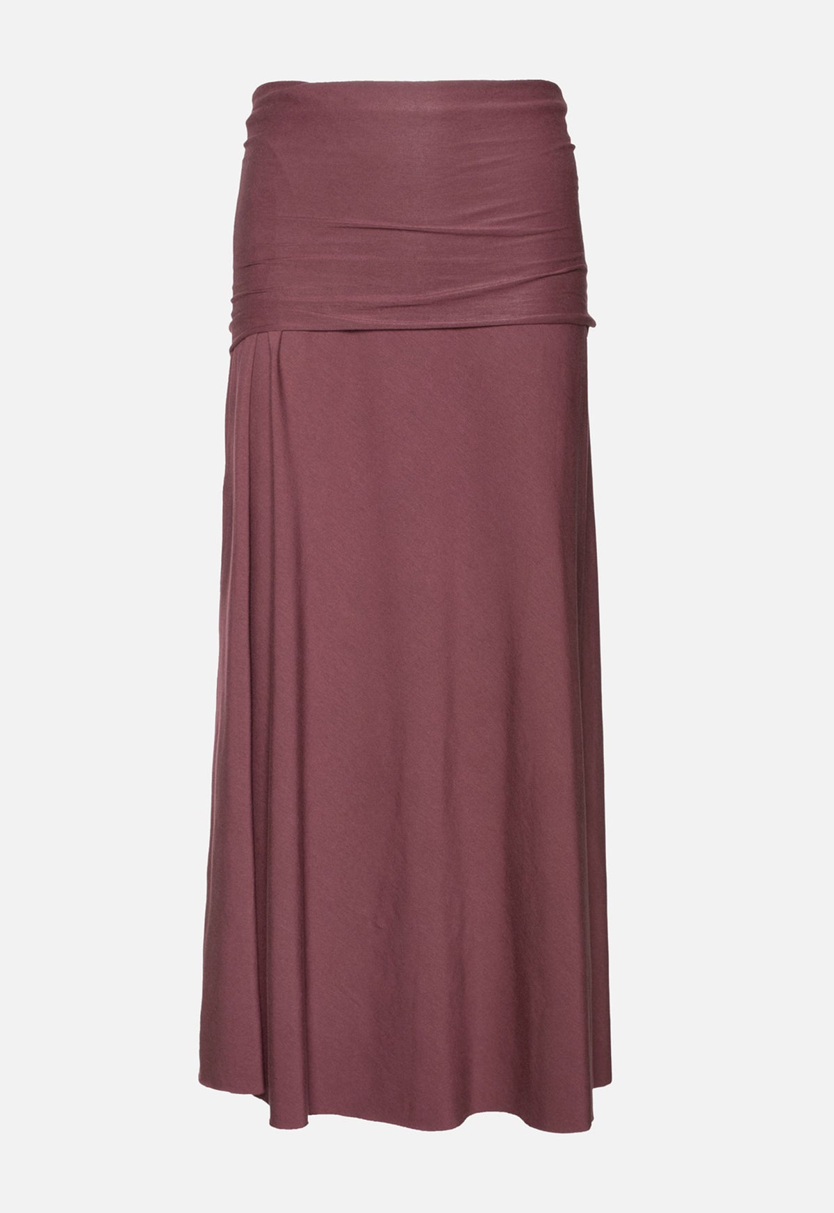 W26Skirt-G1 – Langer Jerseyrock mit variablem Faltbund