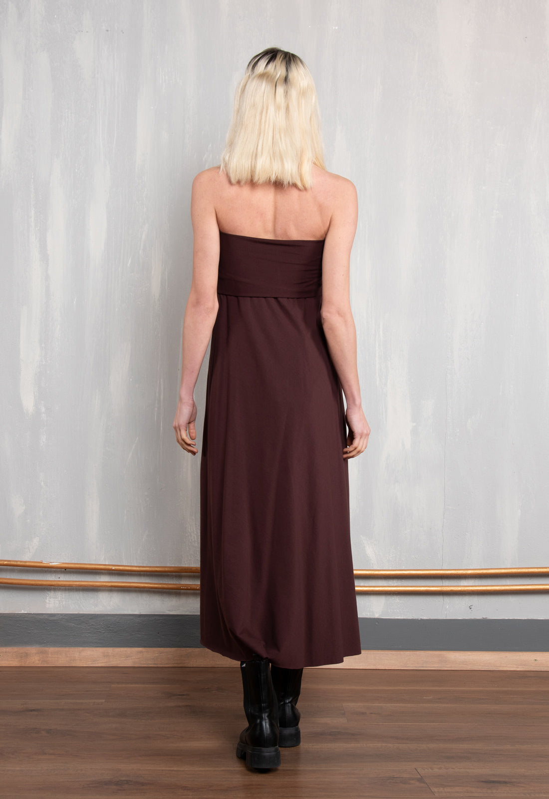 W26Skirt-G1 – Langer Jerseyrock mit variablem Faltbund