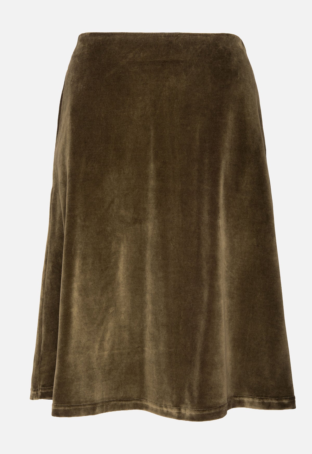 W26Skirt-G4 – A-Linien-Samtrock mit Taschen aus Bio-Baumwolle