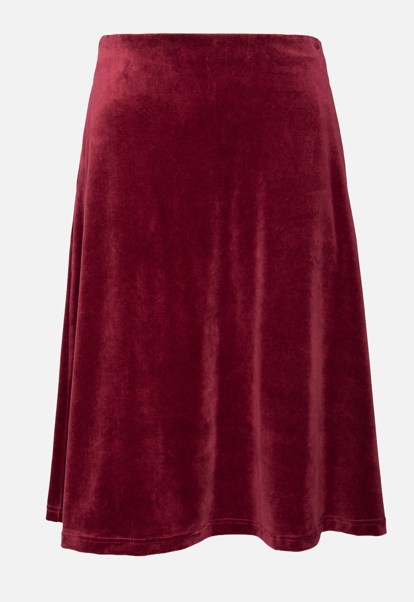 W26Skirt-G4 – A-Linien-Samtrock mit Taschen aus Bio-Baumwolle