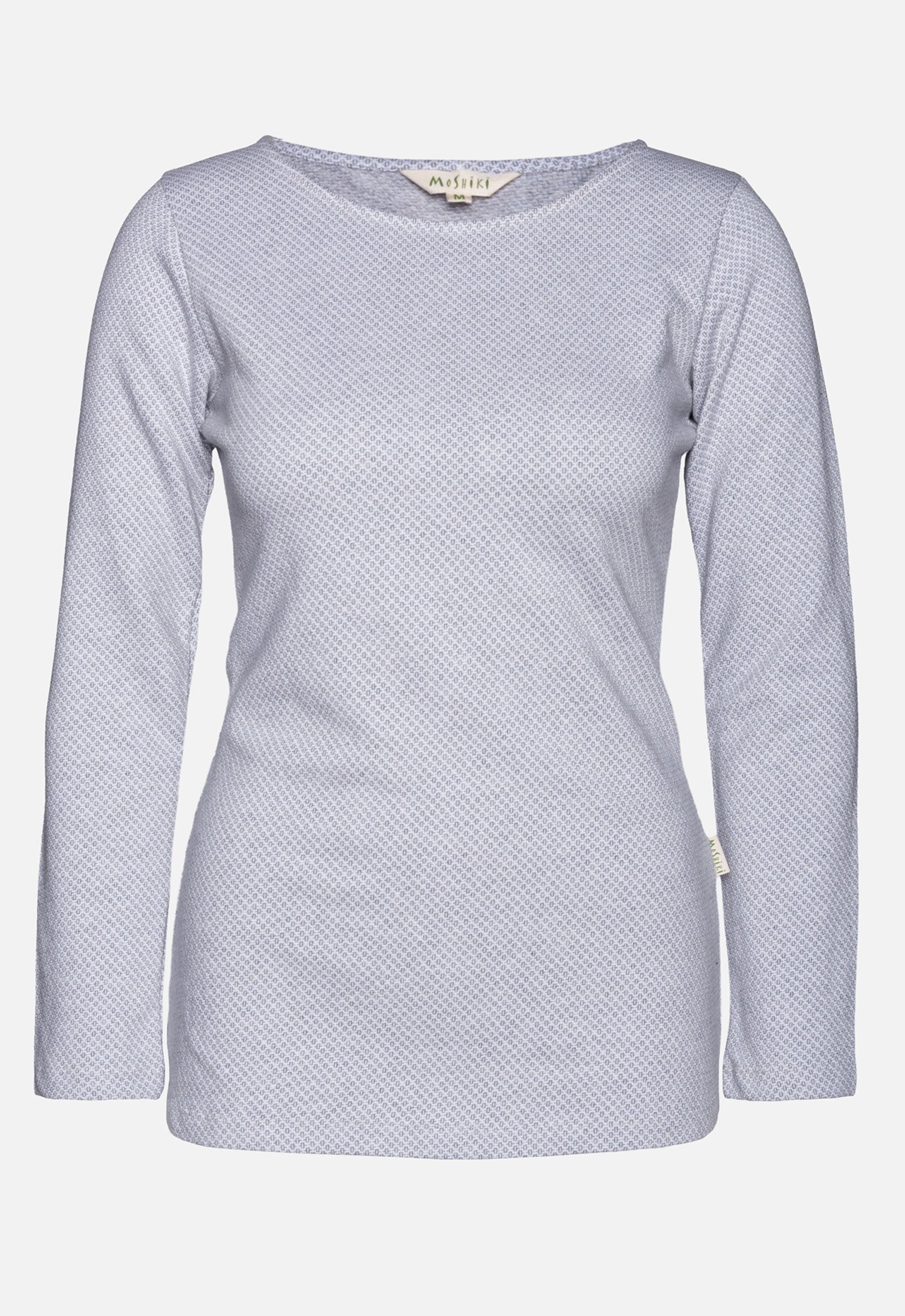 W26Top-G5 – Figurbetontes GOTS Langarmshirt aus Jacquard-Jersey