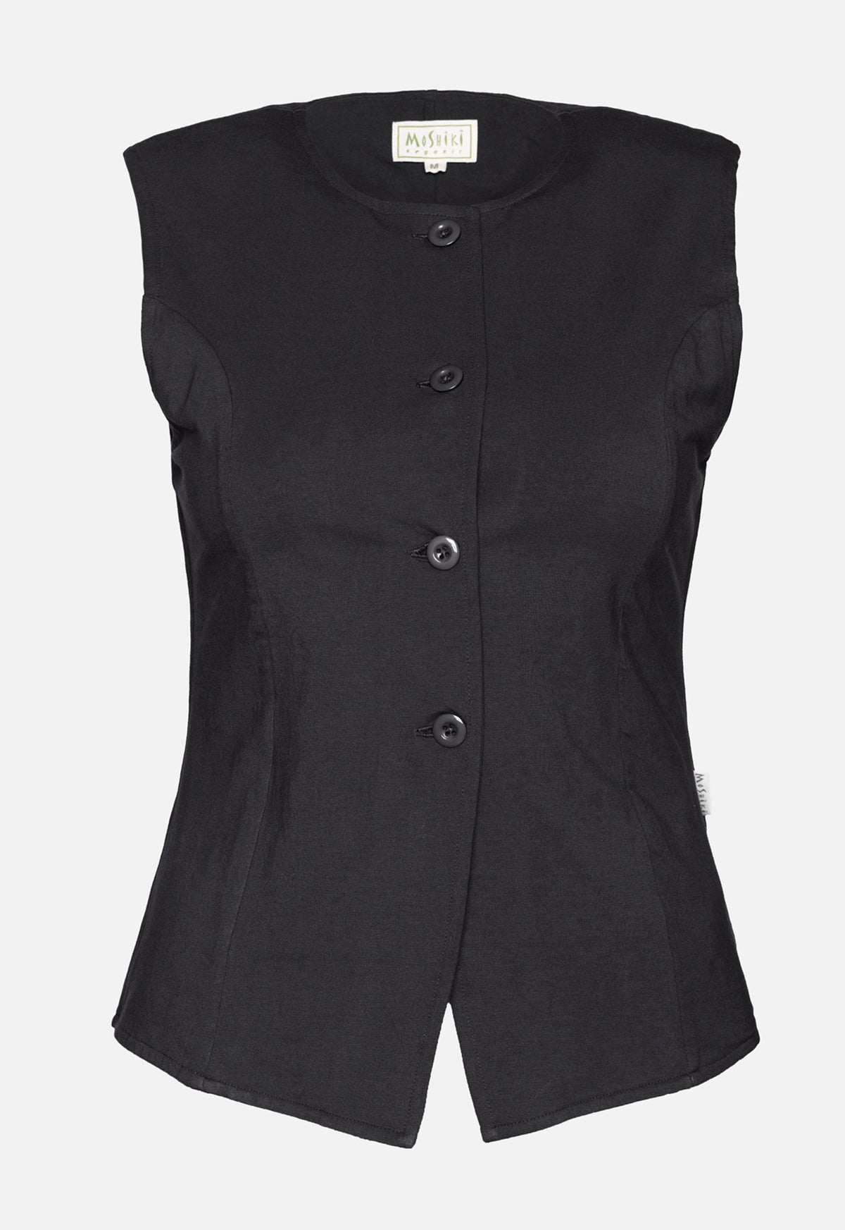 W26Vest-G2 – Figurbetonte Jersey-Weste aus GOTS Bio-Baumwolle