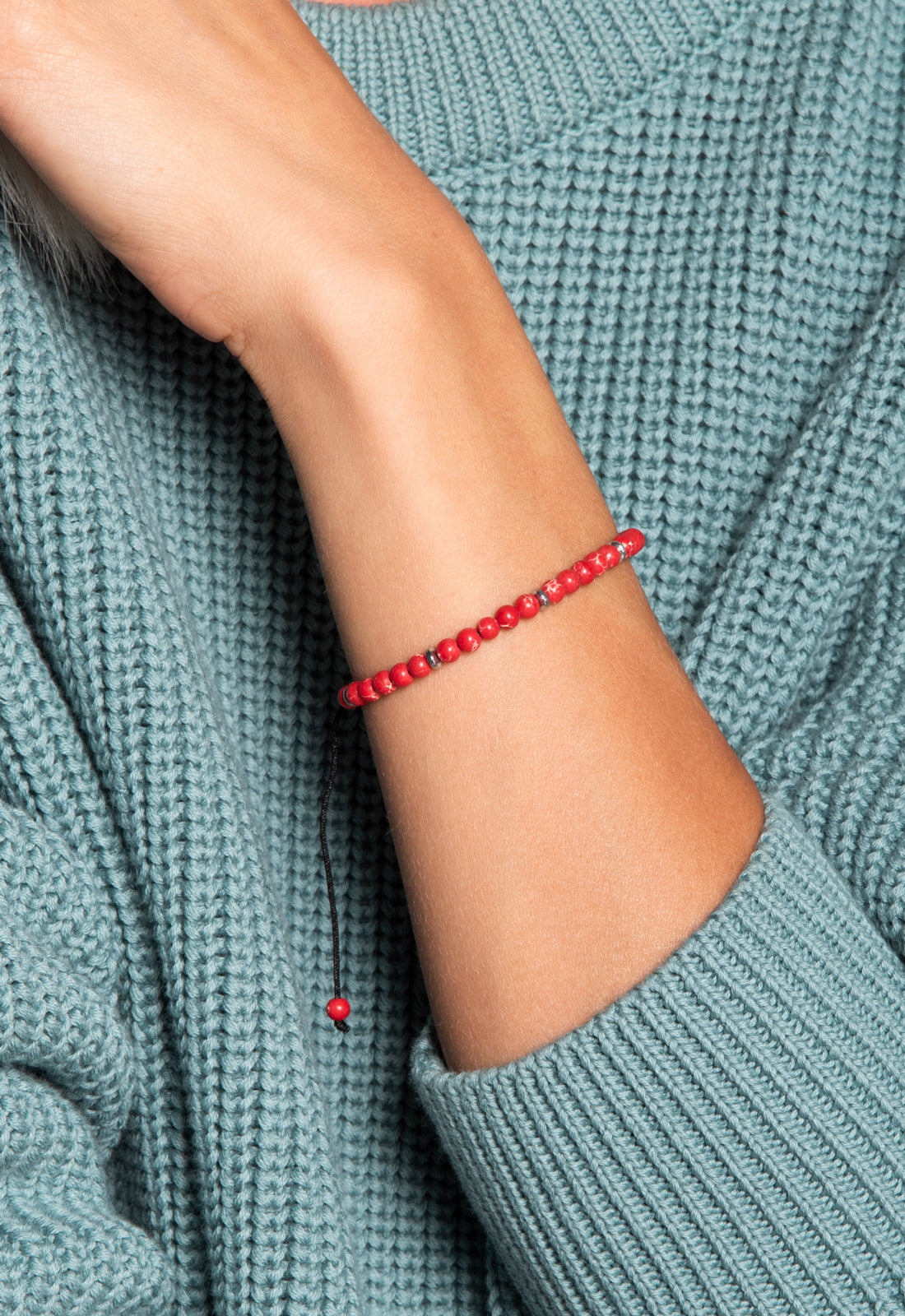 B3 - Verstellbares Naturstein-Armband mit Silberperlen – Stil trifft Bedeutung