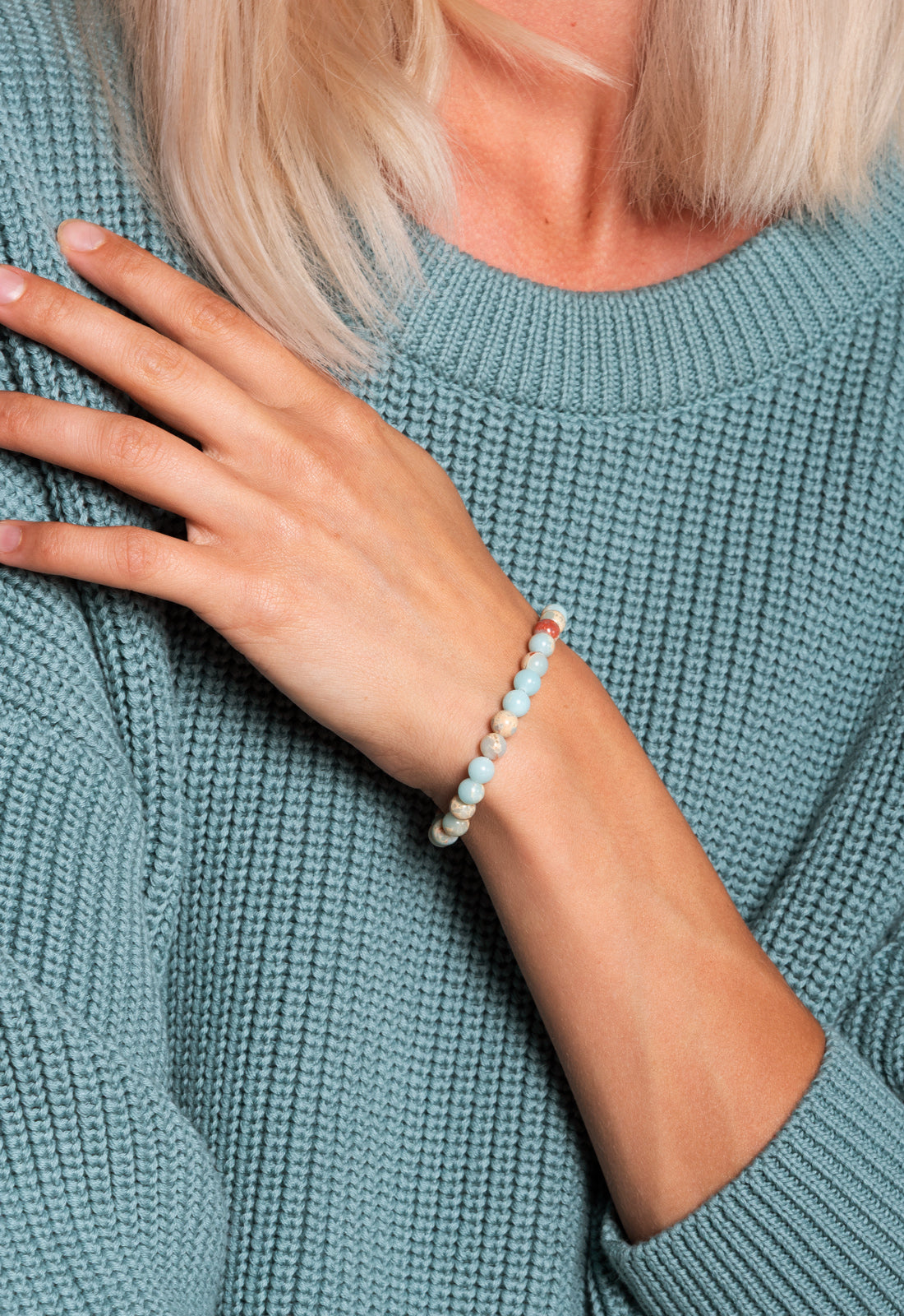 B5 - Naturstein-Perlenarmband – Elastisch & Energiegeladen