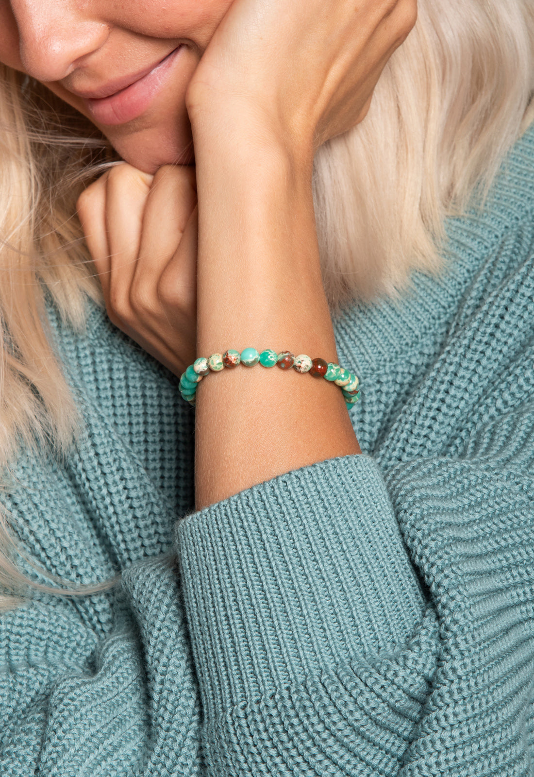 B5 - Naturstein-Perlenarmband – Elastisch & Energiegeladen