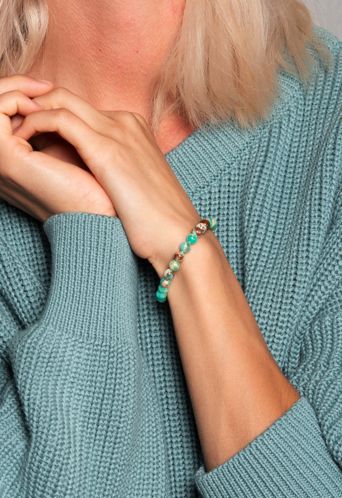 B5 - Naturstein-Perlenarmband – Elastisch & Energiegeladen