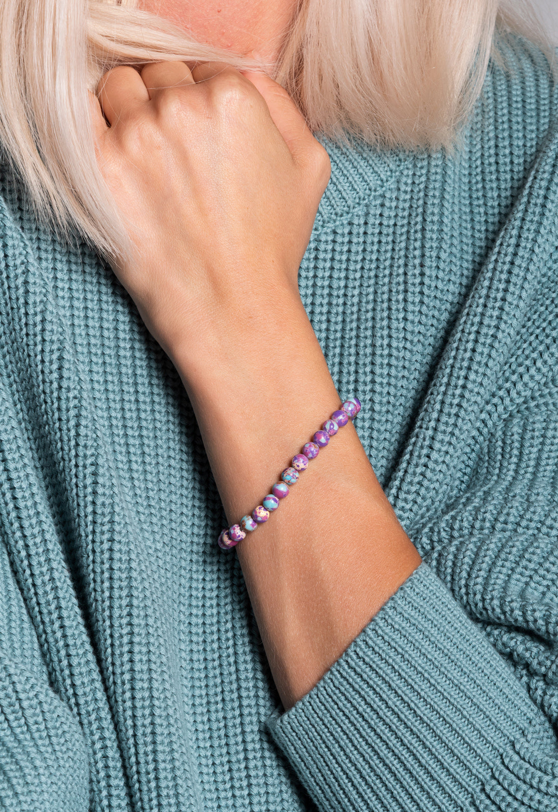 B5 - Naturstein-Perlenarmband – Elastisch & Energiegeladen