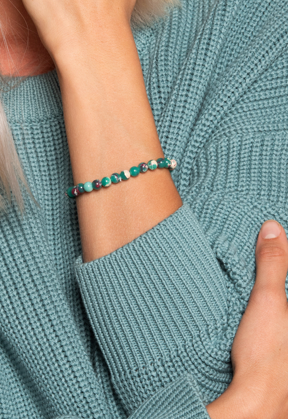 B5 - Naturstein-Perlenarmband – Elastisch & Energiegeladen