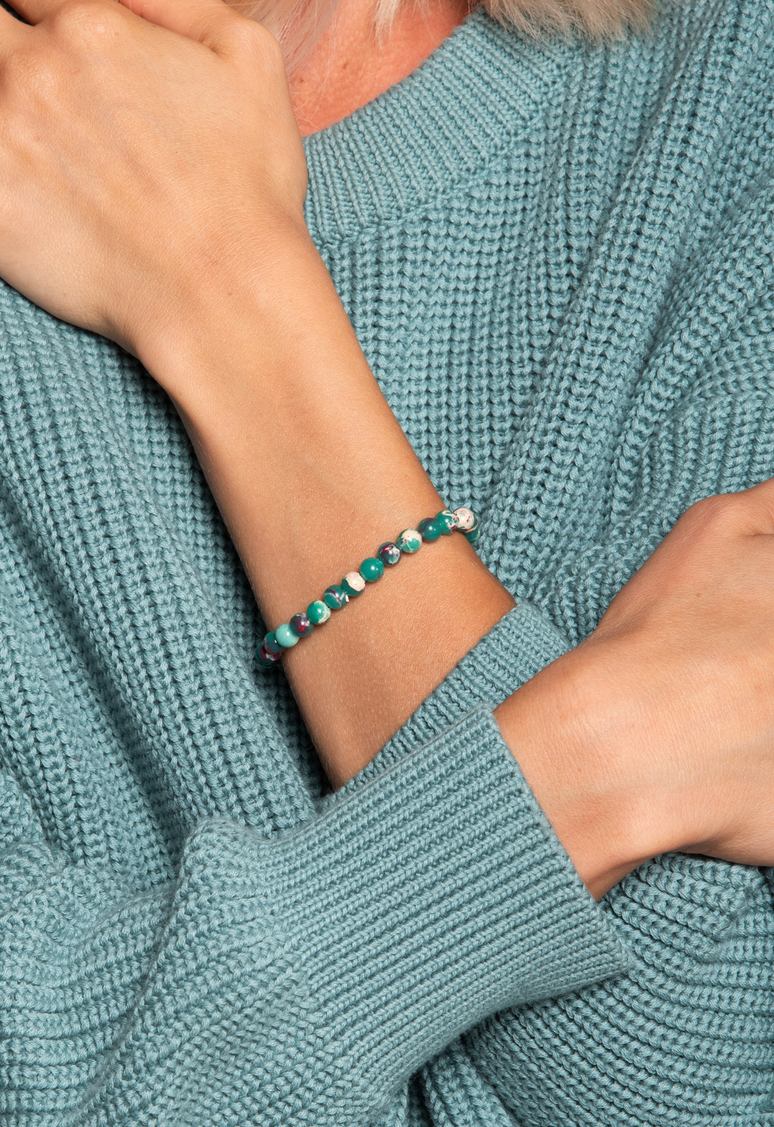 B5 - Naturstein-Perlenarmband – Elastisch & Energiegeladen