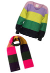 Ketak Pullover #3 Grün und Ketak Schal #2 Lila