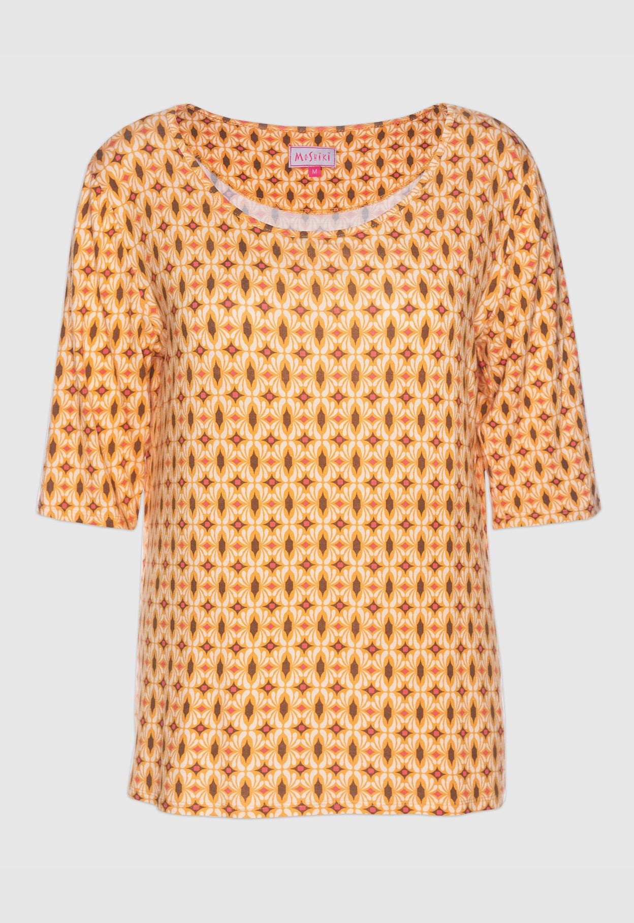 Loose-fitting half-sleeve shirt with round neck - S24Top-V2