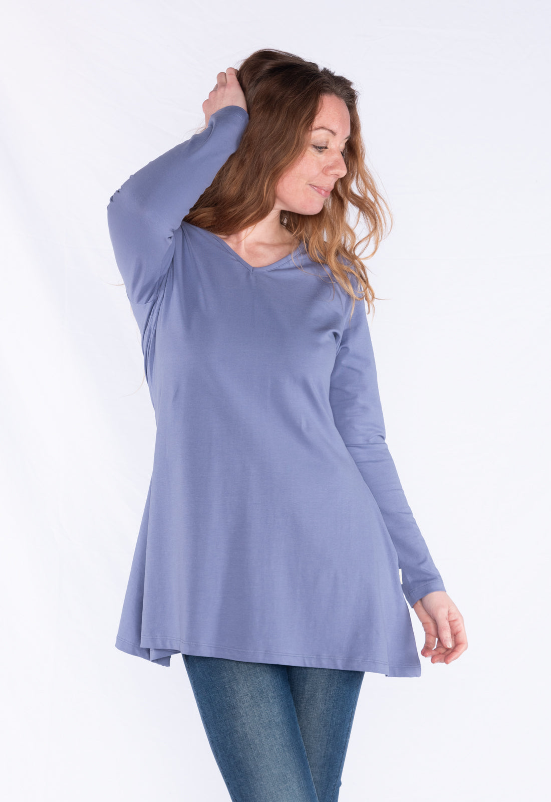 Langarm-Shirt mit V-Ausschnitt - GOTS zertifiziert - W24Top-G1