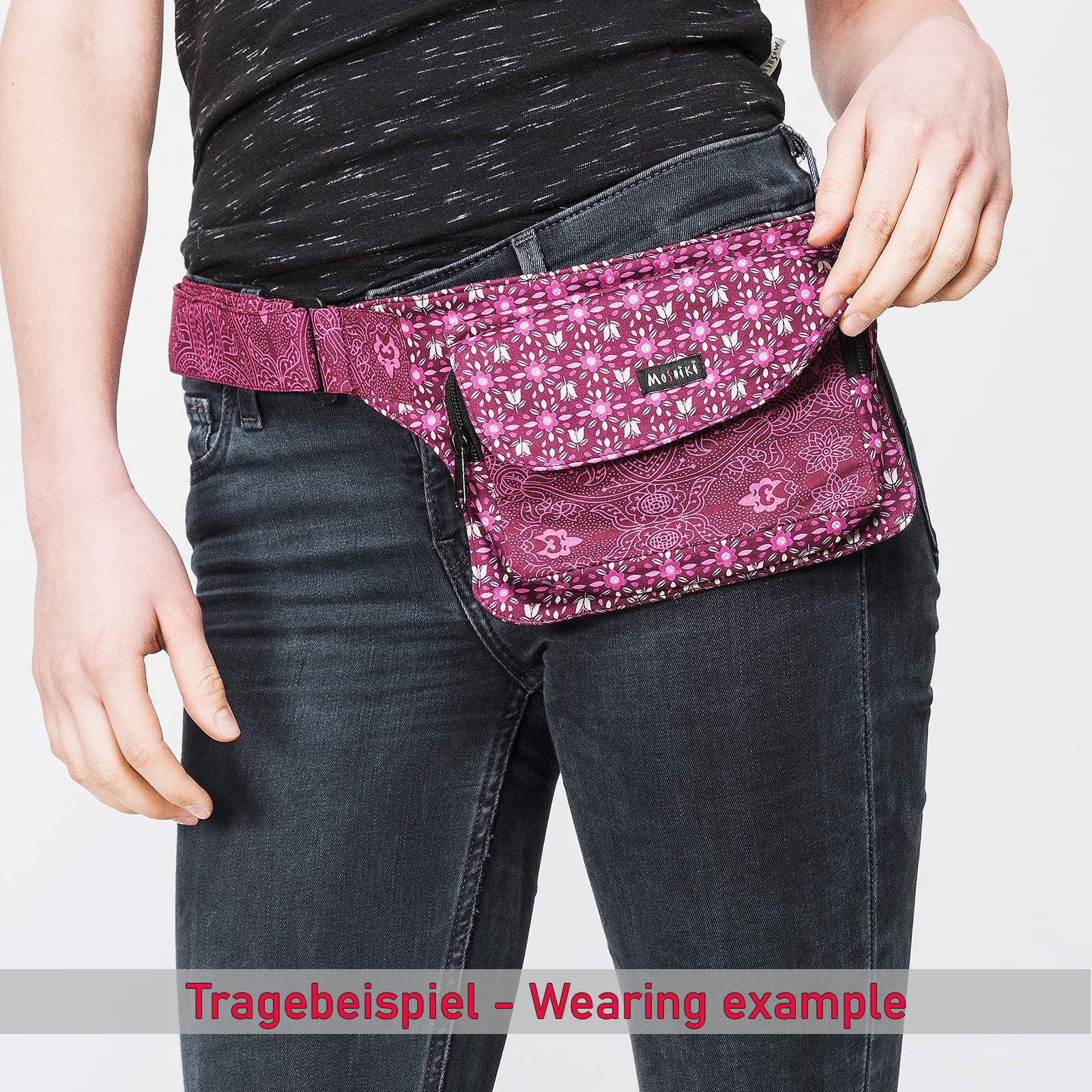 Moshiki Gürteltasche Side Pocket 14 oder Side Pocket XL 14 Tragebeispiel