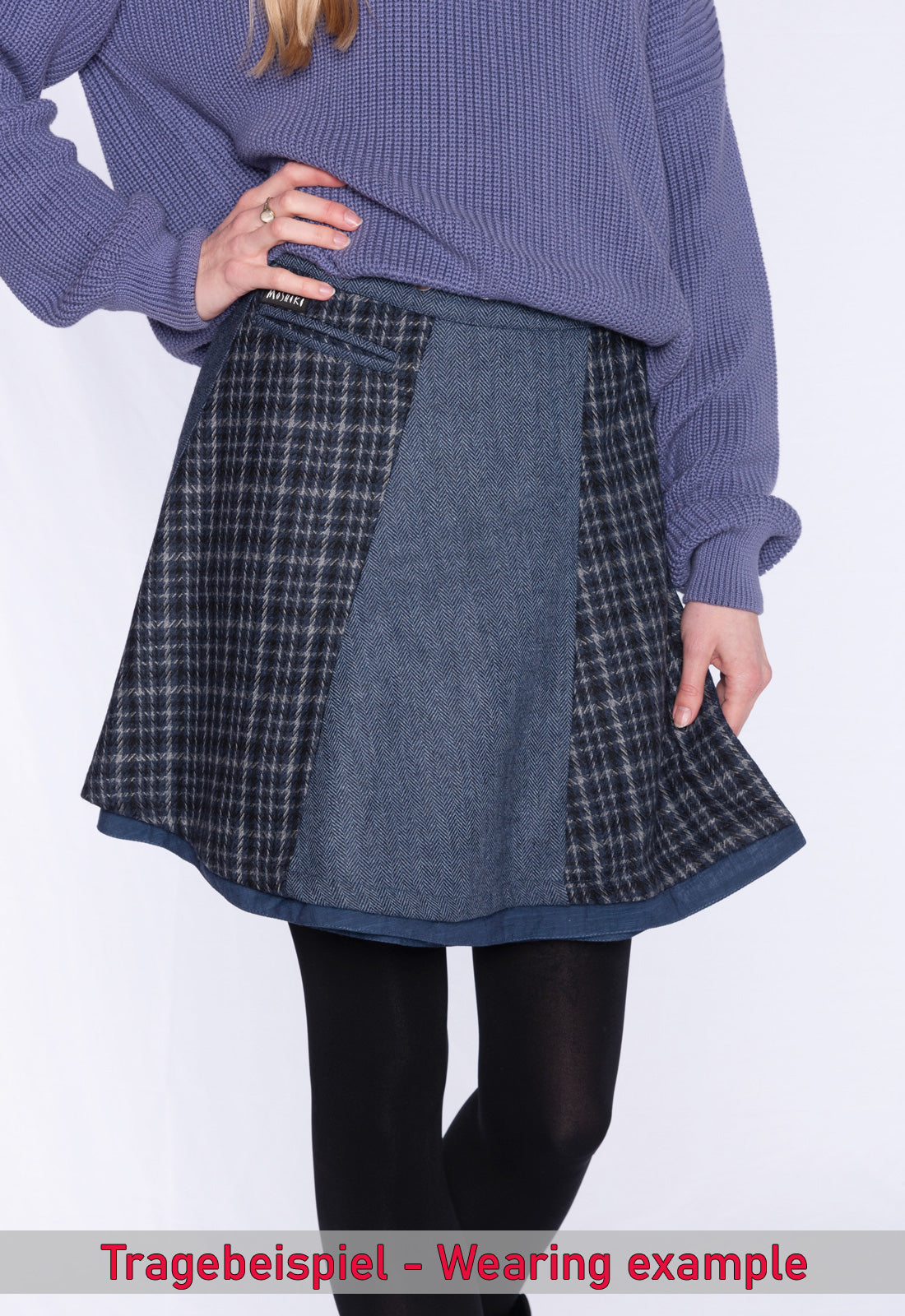 Tragebeispiel Moshiki Hot Cookie 56 Tweed 50 cm Wickelrock