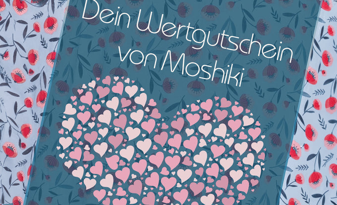  Moshiki Wertgutschein, Herzchen und Blumendesign