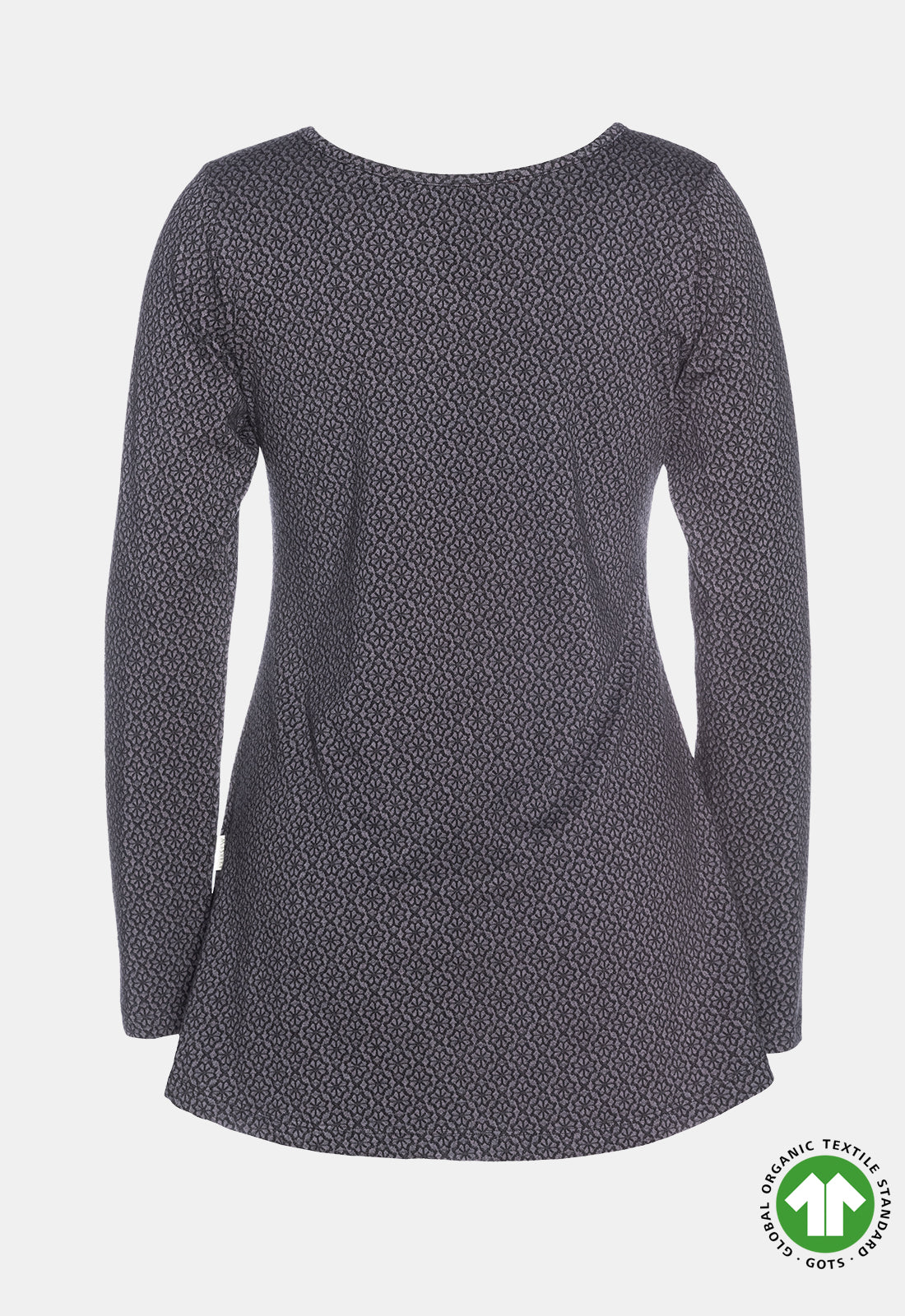 Long-sleeved top with high-low waistband - GOTS certified - W24Top-G5