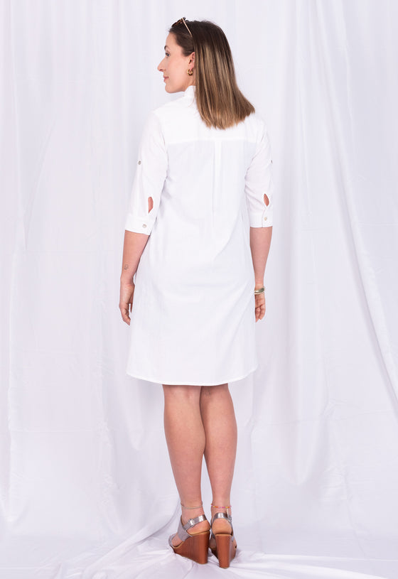 Lockeres Hemdkleid mit halblangen Ärmeln - CD02S23