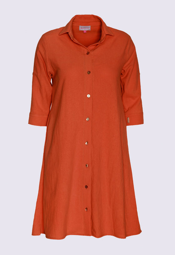 Lockeres Hemdkleid mit halblangen Ärmeln - CD02S23