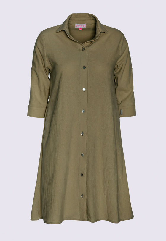 Lockeres Hemdkleid mit halblangen Ärmeln - CD02S23